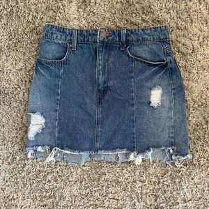 Ripped jean skirt
